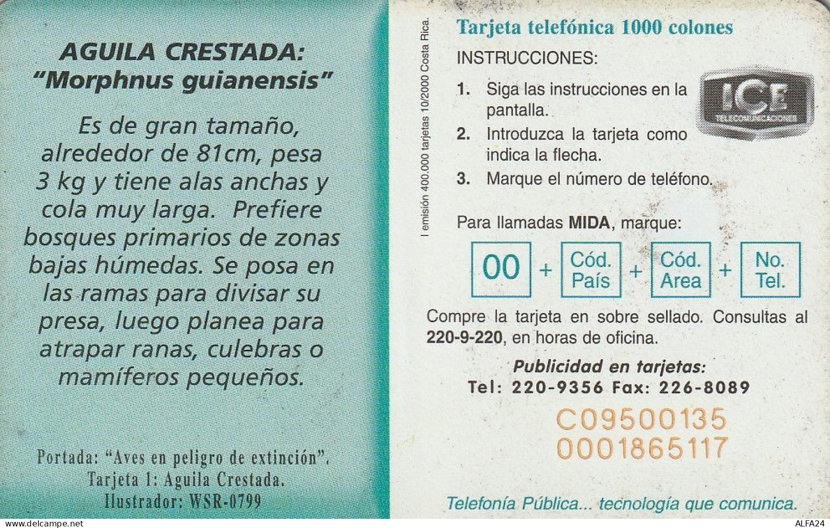 PHONE CARD COSTARICA  (E71.28.7 - Costa Rica