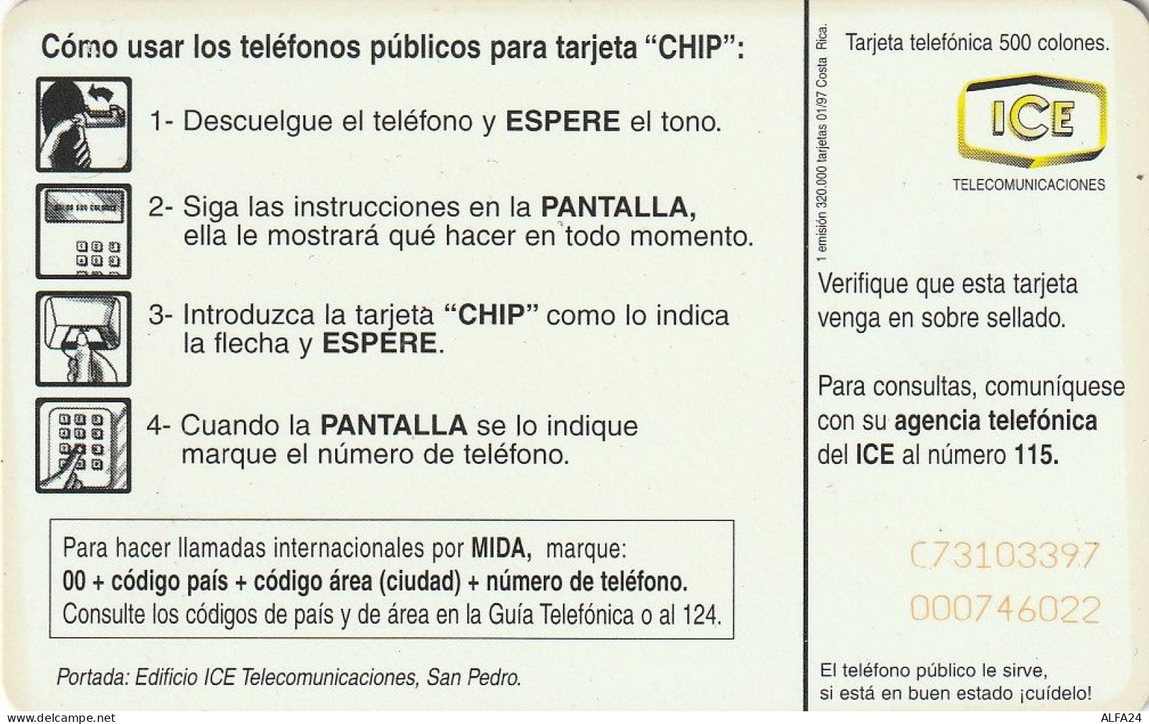 PHONE CARD COSTARICA  (E71.21.8 - Costa Rica