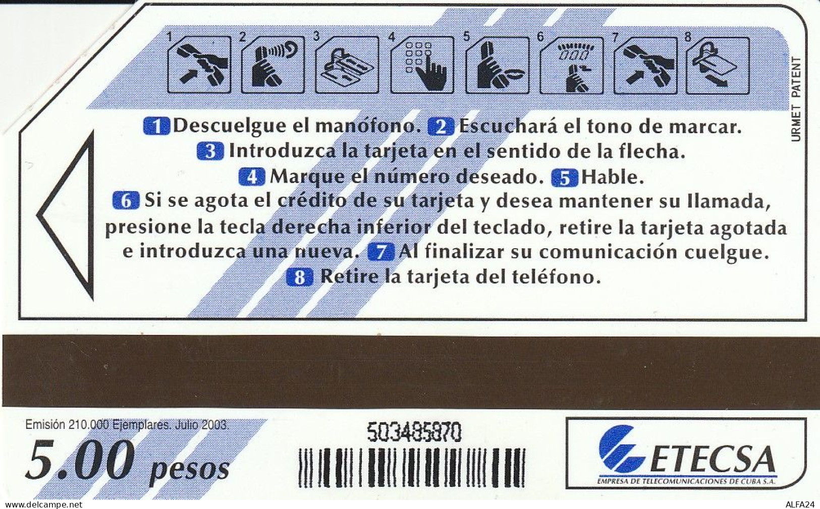PHONE CARD CUBA URMET (E71.13.5 - Cuba
