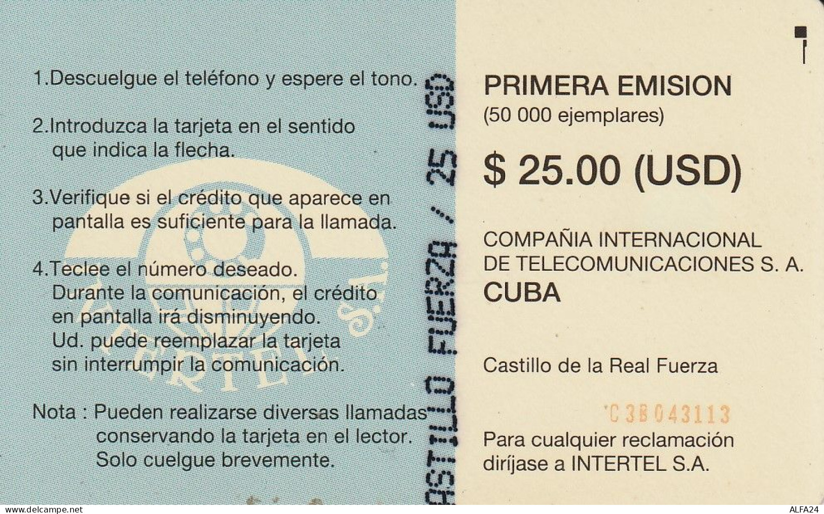 PHONE CARD CUBA  (E71.17.7 - Kuba