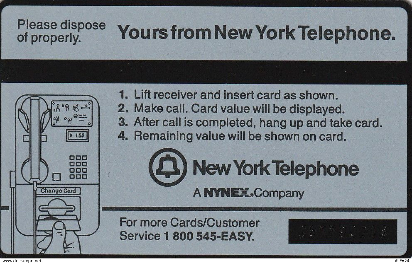 PHONE CARD STATI UNITI NYNEX (E71.5.4 - [1] Tarjetas Holográficas (Landis & Gyr)