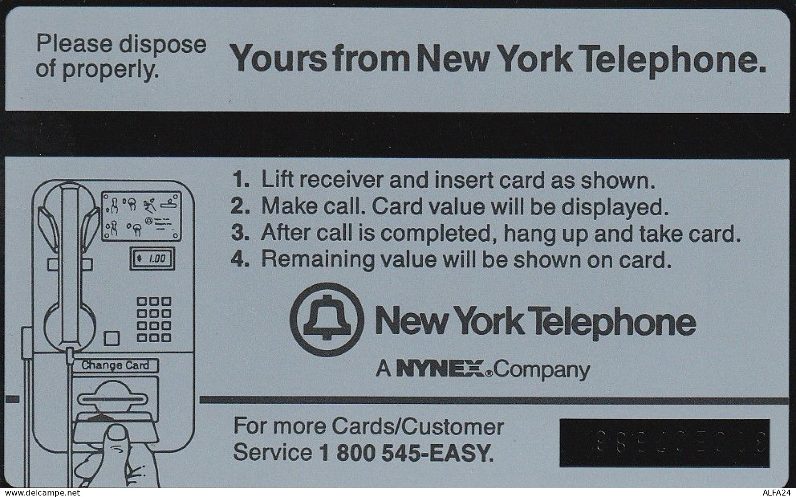 PHONE CARD STATI UNITI NYNEX (E70.25.5 - [1] Tarjetas Holográficas (Landis & Gyr)