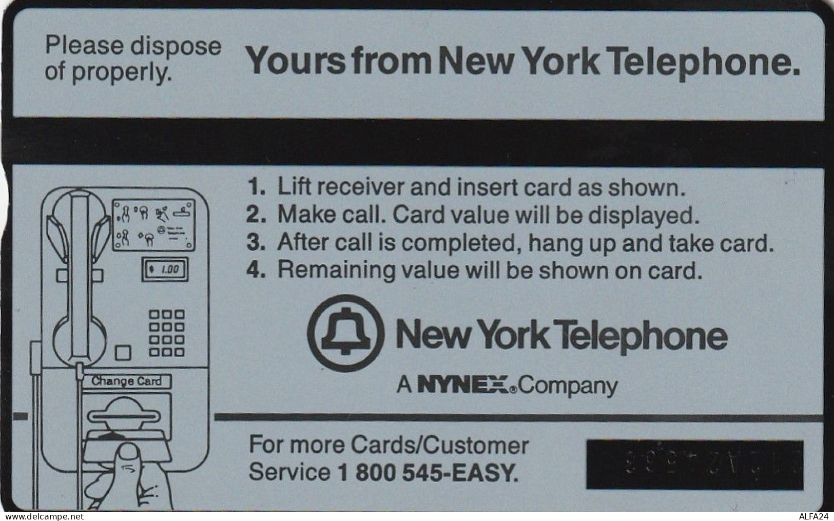 PHONE CARD STATI UNITI NYNEX (E69.26.4 - [1] Holographic Cards (Landis & Gyr)