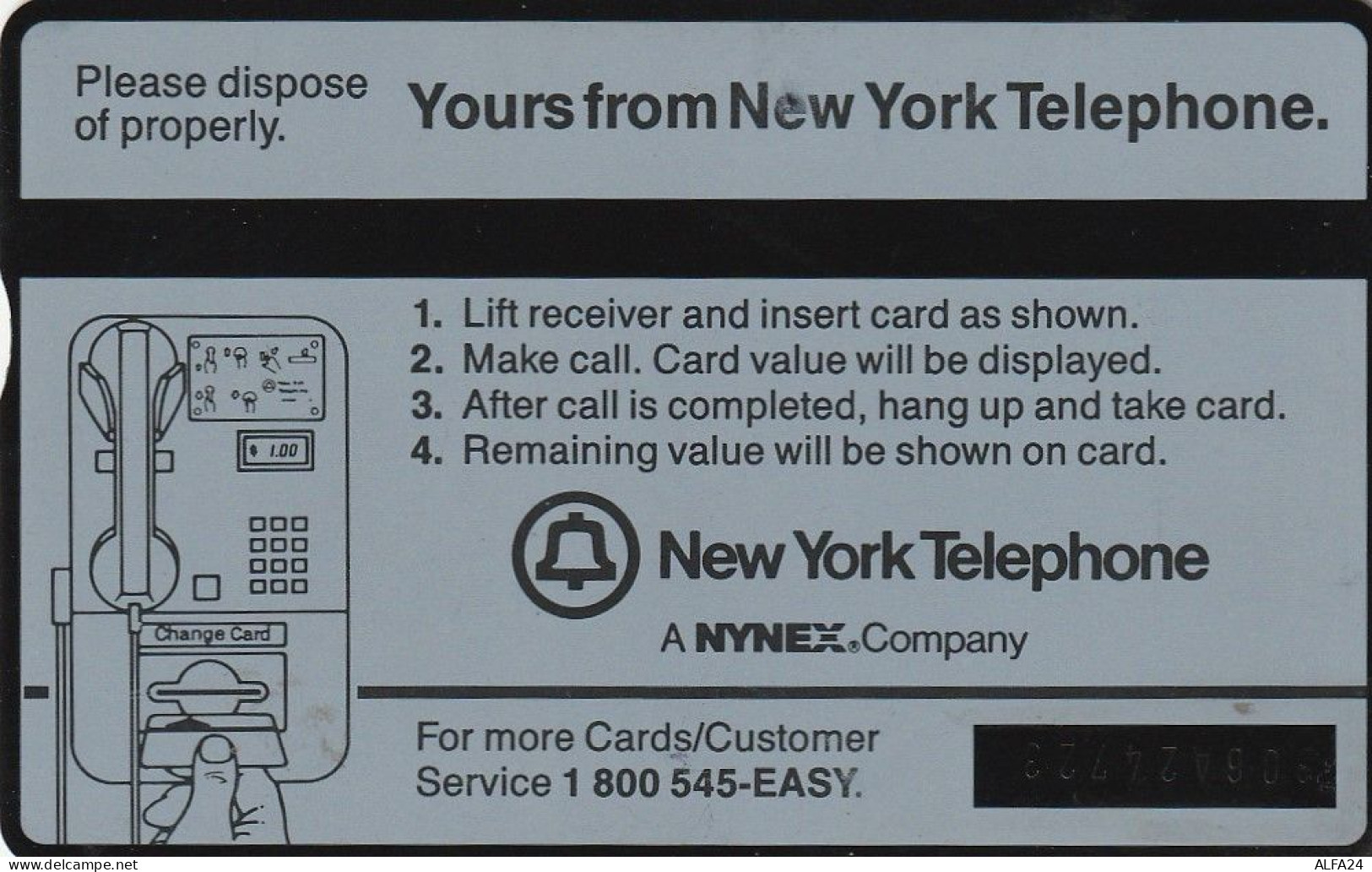 PHONE CARD STATI UNITI NYNEX (E69.33.8 - [1] Tarjetas Holográficas (Landis & Gyr)