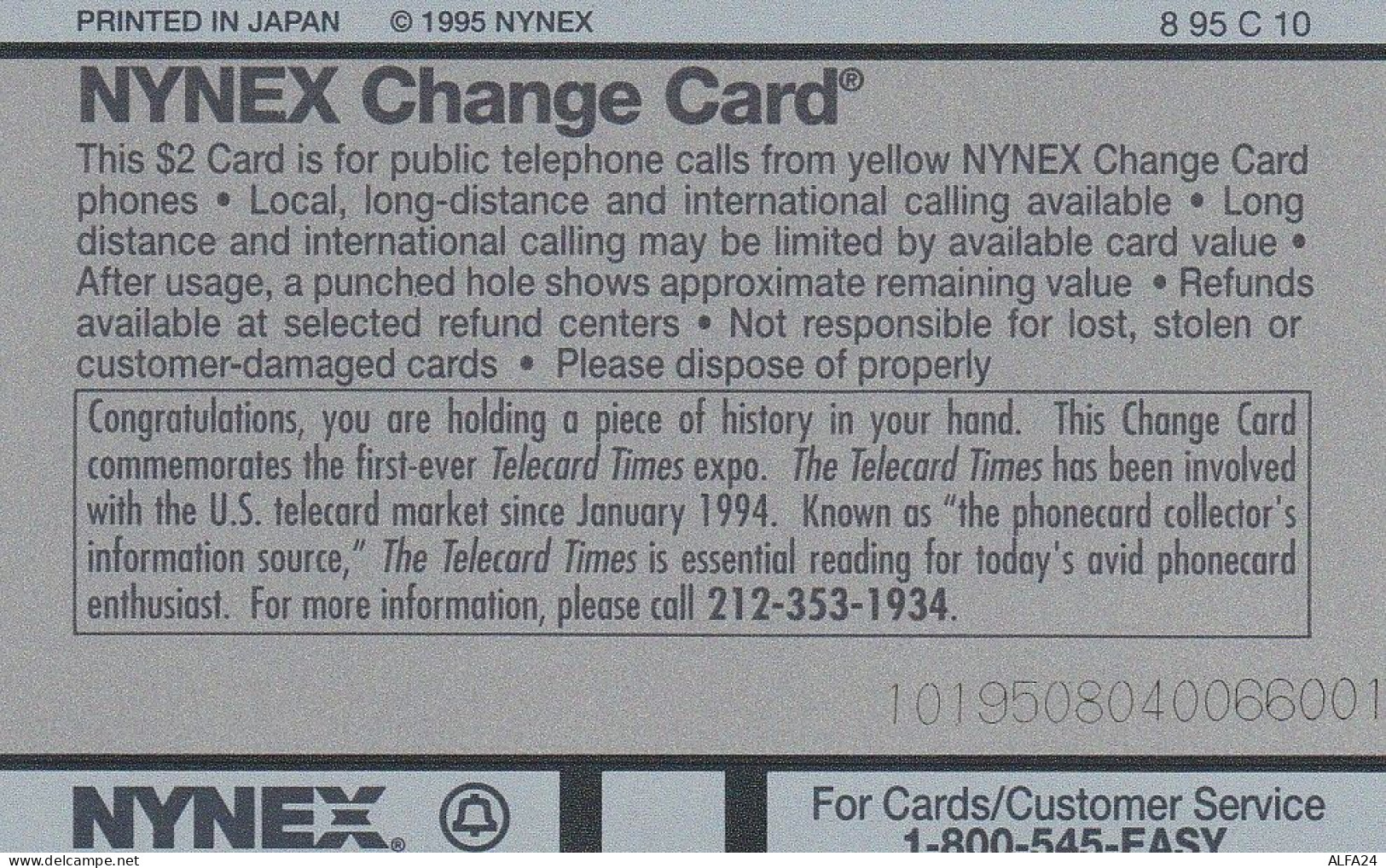 PHONE CARD STATI UNITI NYNEX (E69.8.8 - Schede Olografiche (Landis & Gyr)