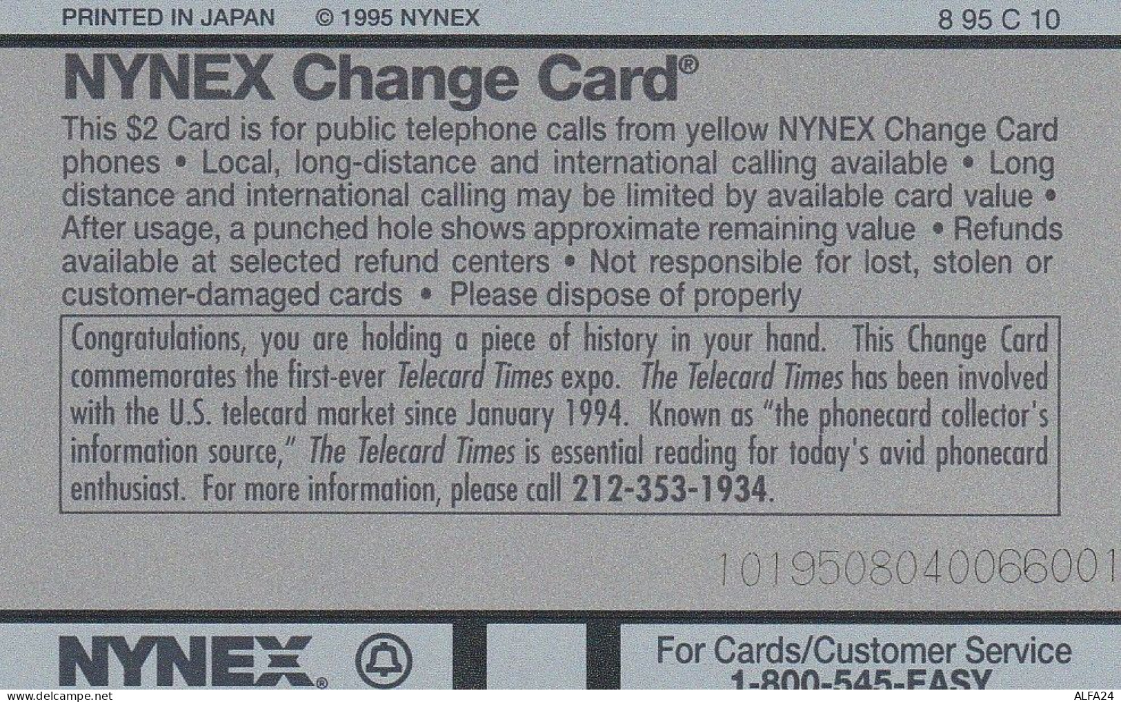 PHONE CARD STATI UNITI NYNEX (E69.8.8 - [1] Holographic Cards (Landis & Gyr)