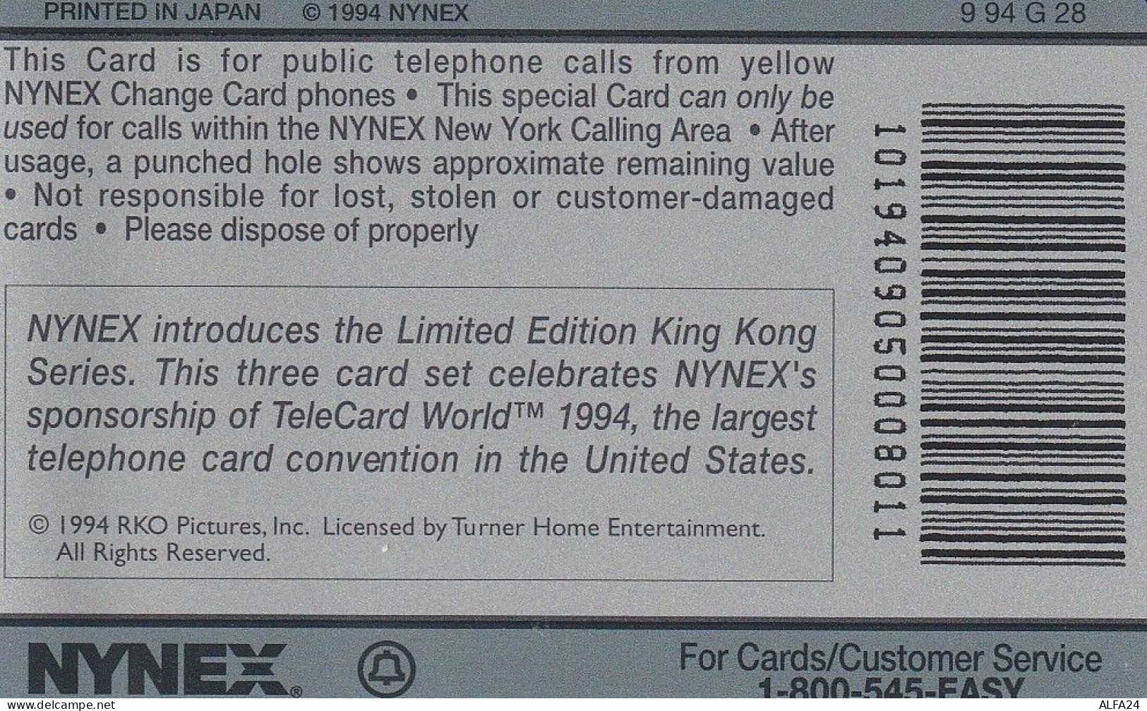 PHONE CARD STATI UNITI NYNEX (E69.8.4 - Schede Olografiche (Landis & Gyr)