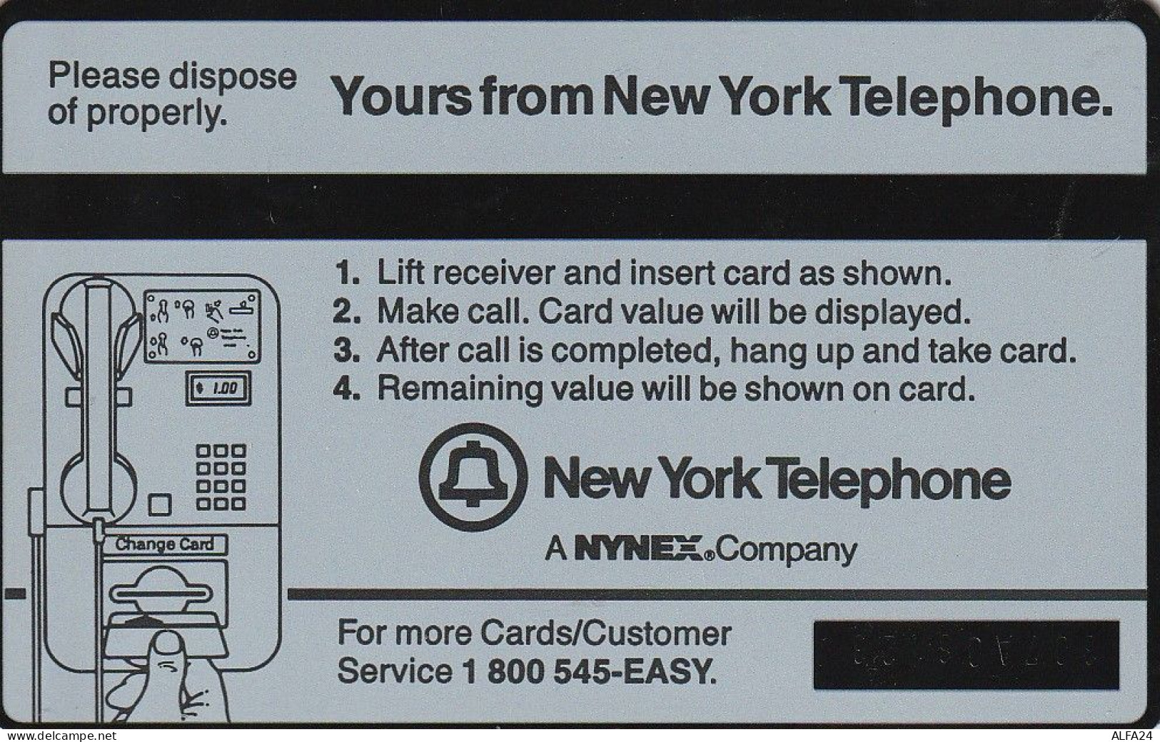 PHONE CARD STATI UNITI NYNEX (E82.24.2 - [1] Tarjetas Holográficas (Landis & Gyr)