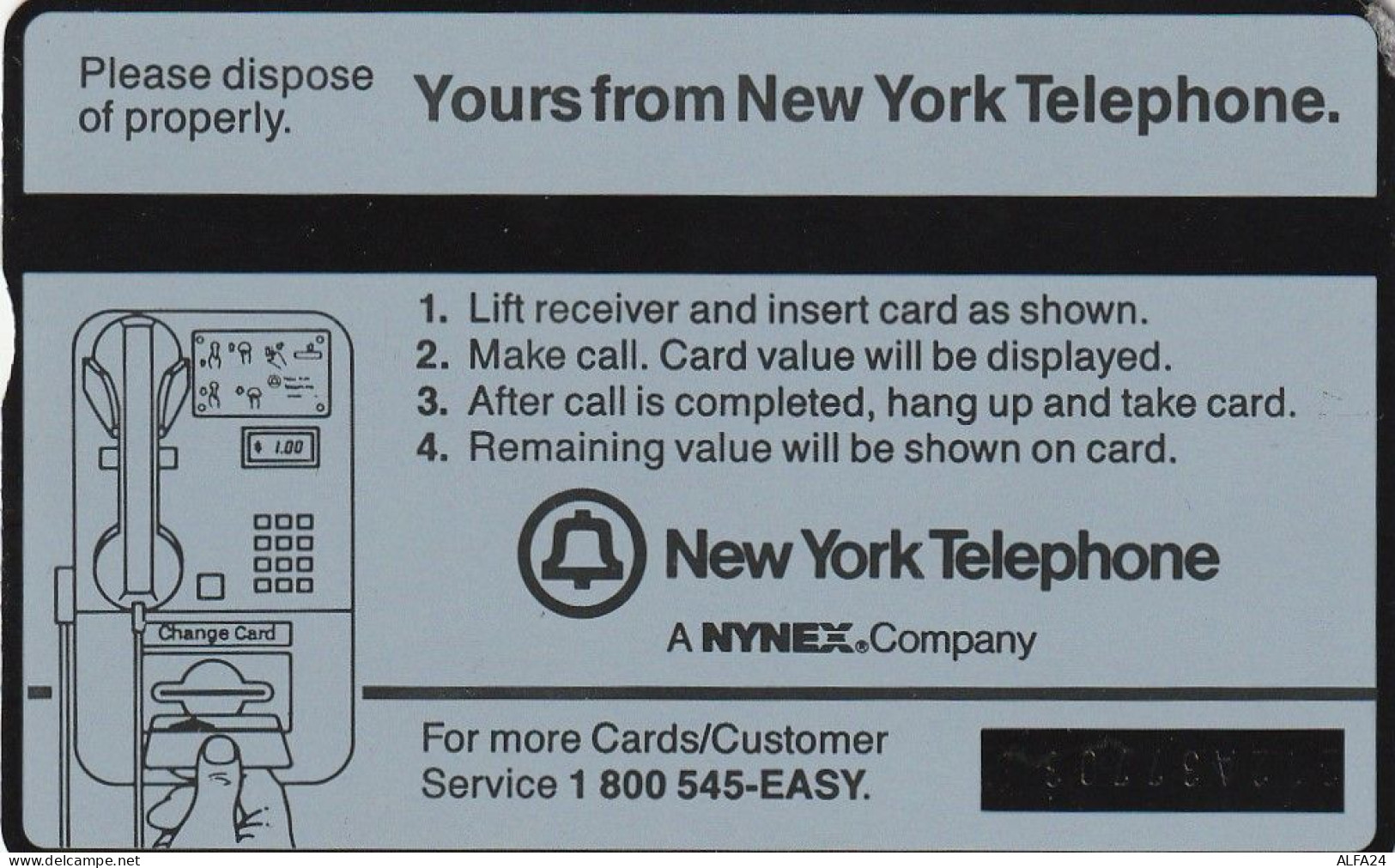 PHONE CARD STATI UNITI NYNEX (E82.22.5 - Schede Olografiche (Landis & Gyr)