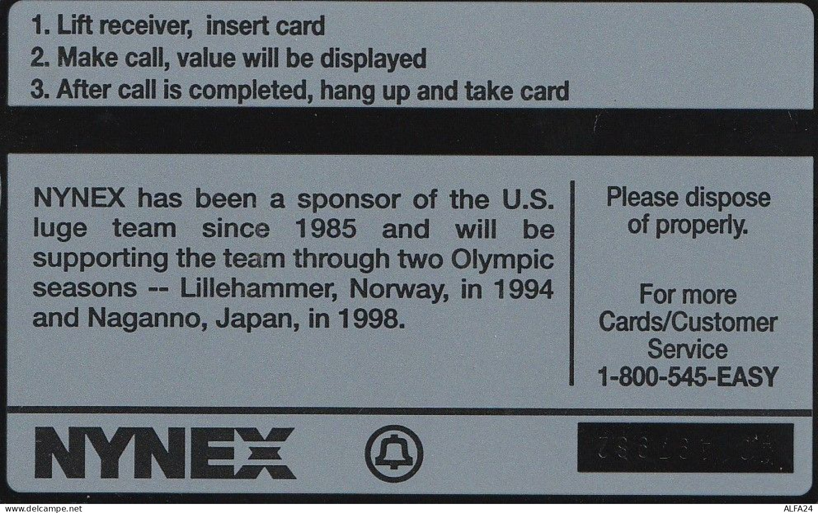 PHONE CARD STATI UNITI NYNEX (E82.21.5 - [1] Holographic Cards (Landis & Gyr)