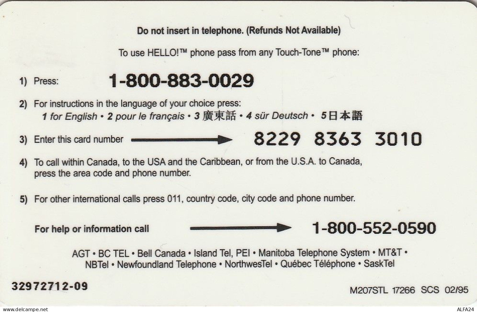 PREPAID PHONE CARD CANADA  (E82.23.5 - Canada