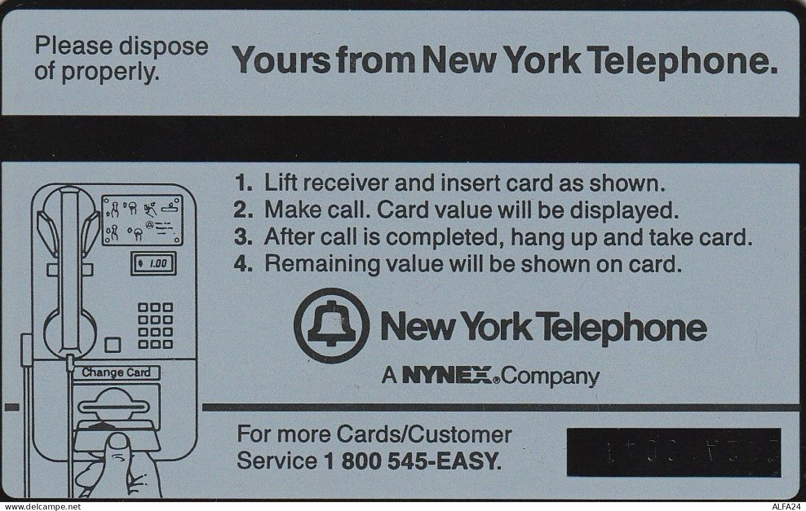 PHONE CARD STATI UNITI NYNEX (E82.22.6 - [1] Holographic Cards (Landis & Gyr)