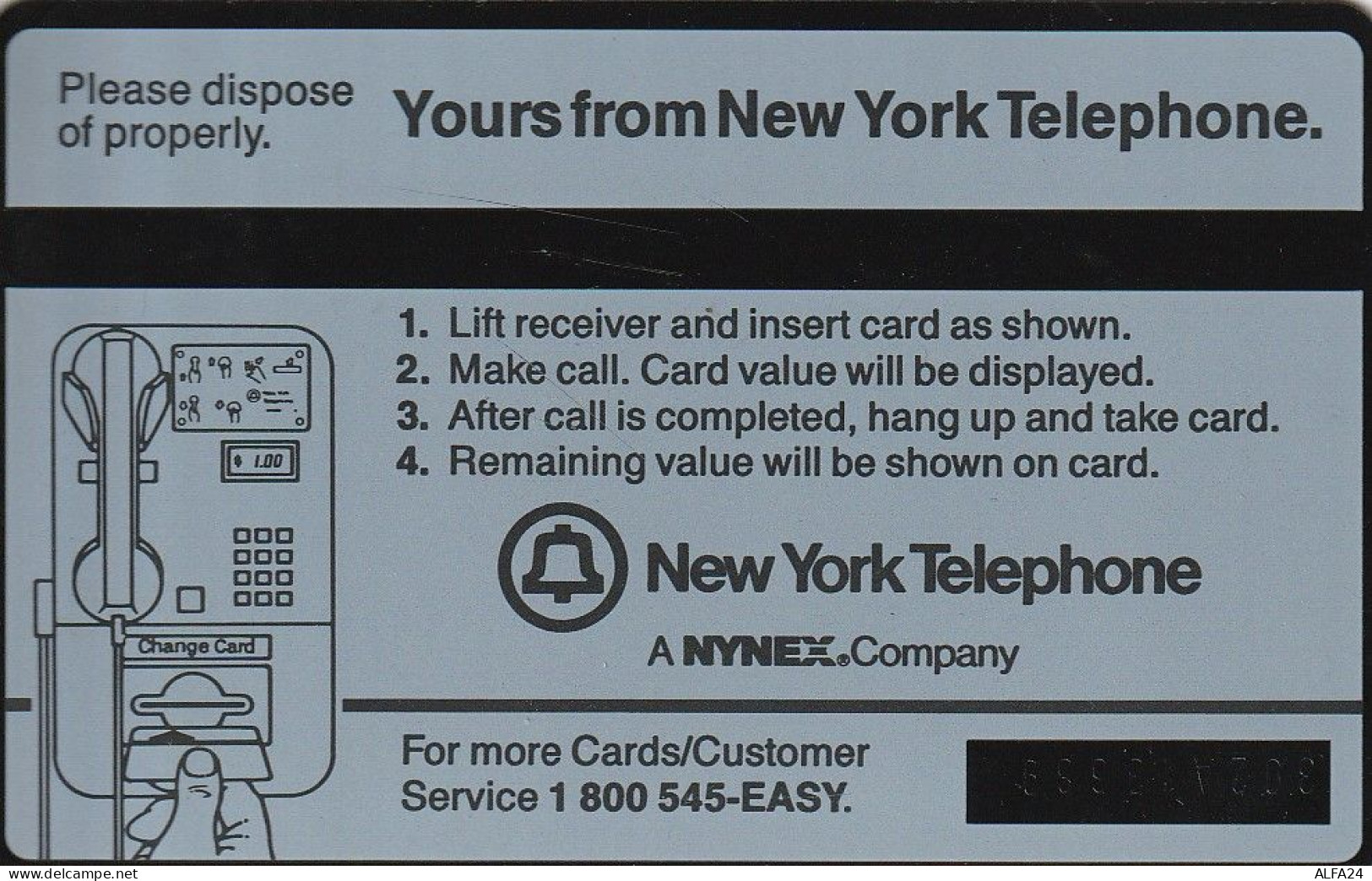 PHONE CARD STATI UNITI NYNEX (E82.21.1 - [1] Tarjetas Holográficas (Landis & Gyr)