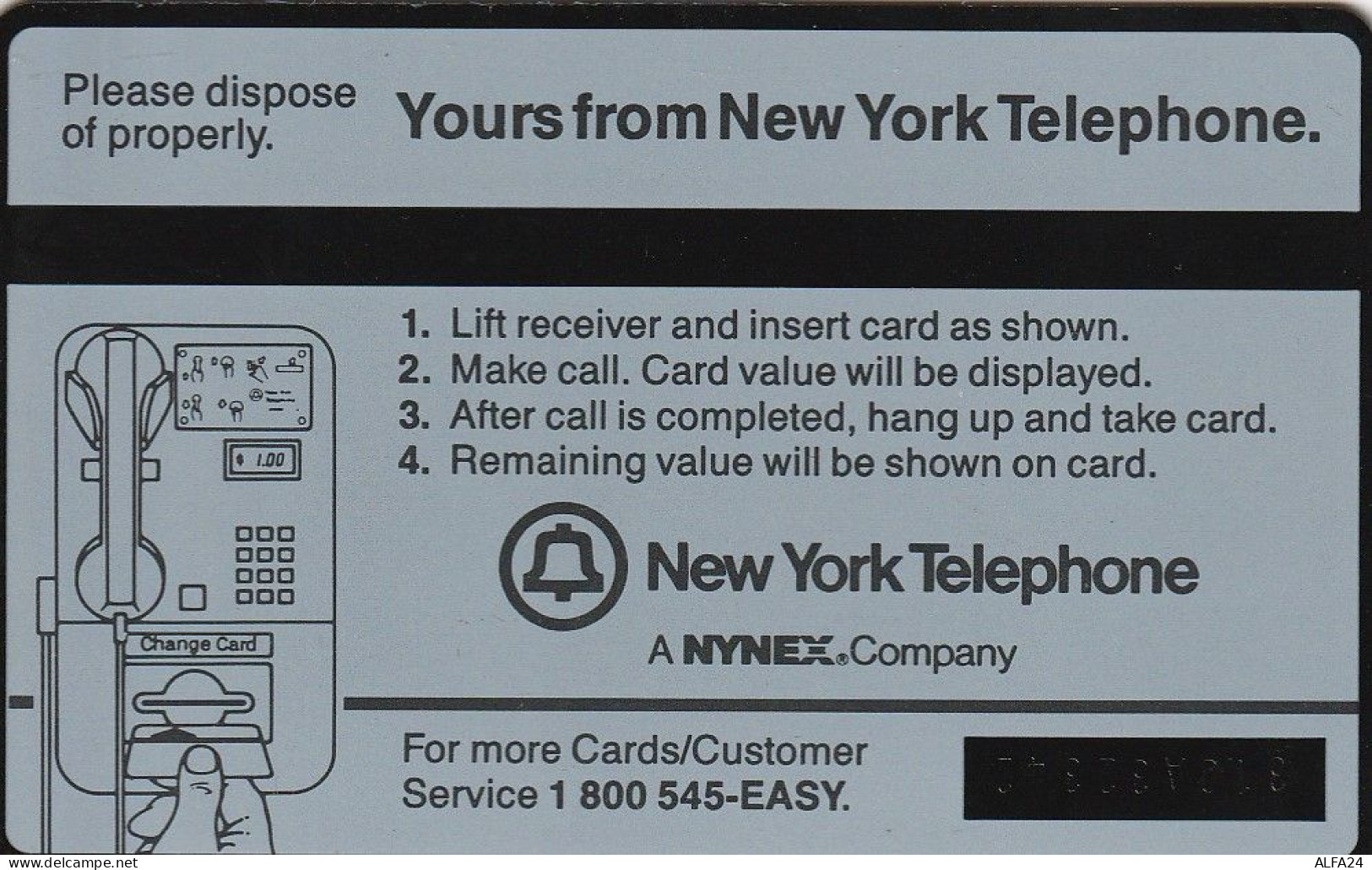 PHONE CARD STATI UNITI NYNEX (E82.18.1 - [1] Holographic Cards (Landis & Gyr)