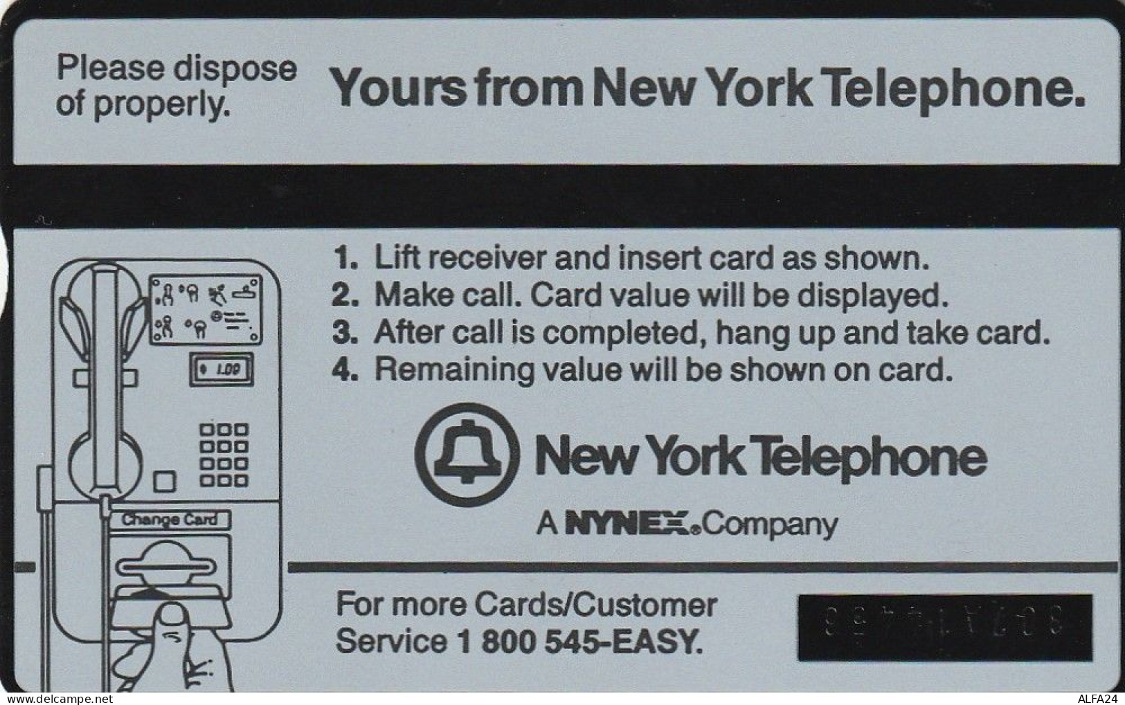 PHONE CARD STATI UNITI NYNEX (E82.11.4 - [1] Holographic Cards (Landis & Gyr)