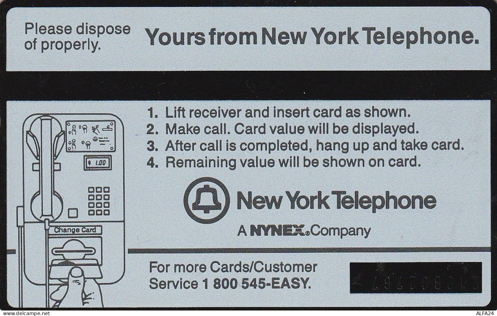 PHONE CARD STATI UNITI NYNEX (E82.11.6 - Schede Olografiche (Landis & Gyr)