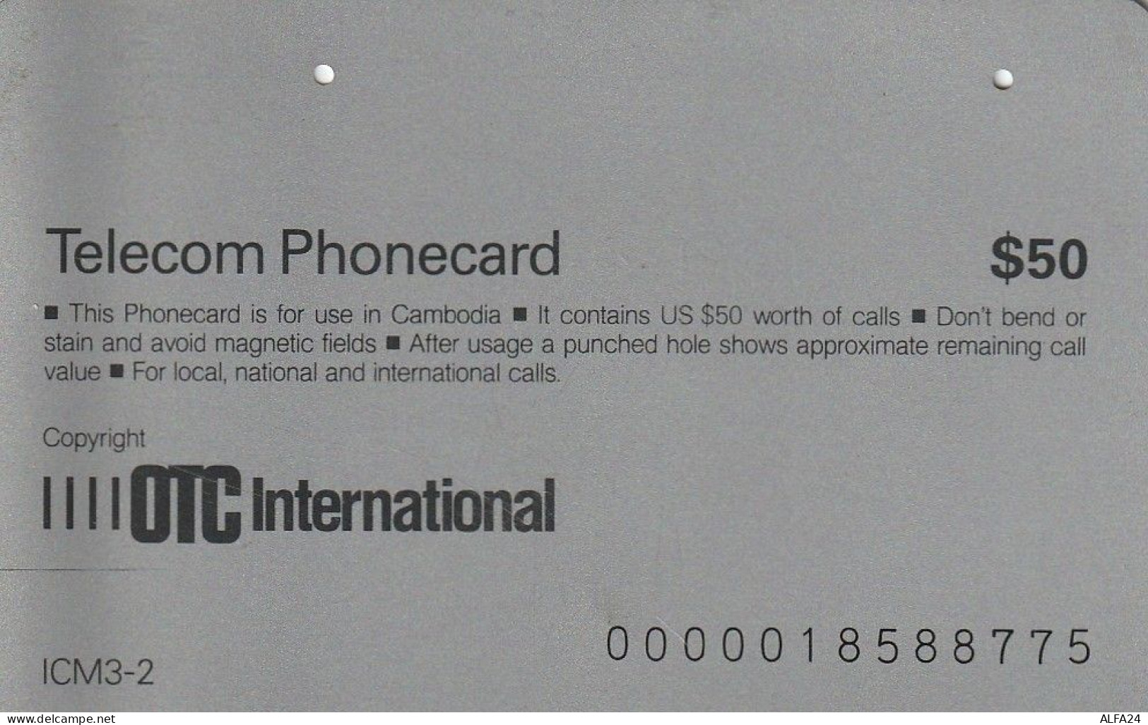 PHONE CARD CAMBOGIA  (E81.17.6 - Cambodja