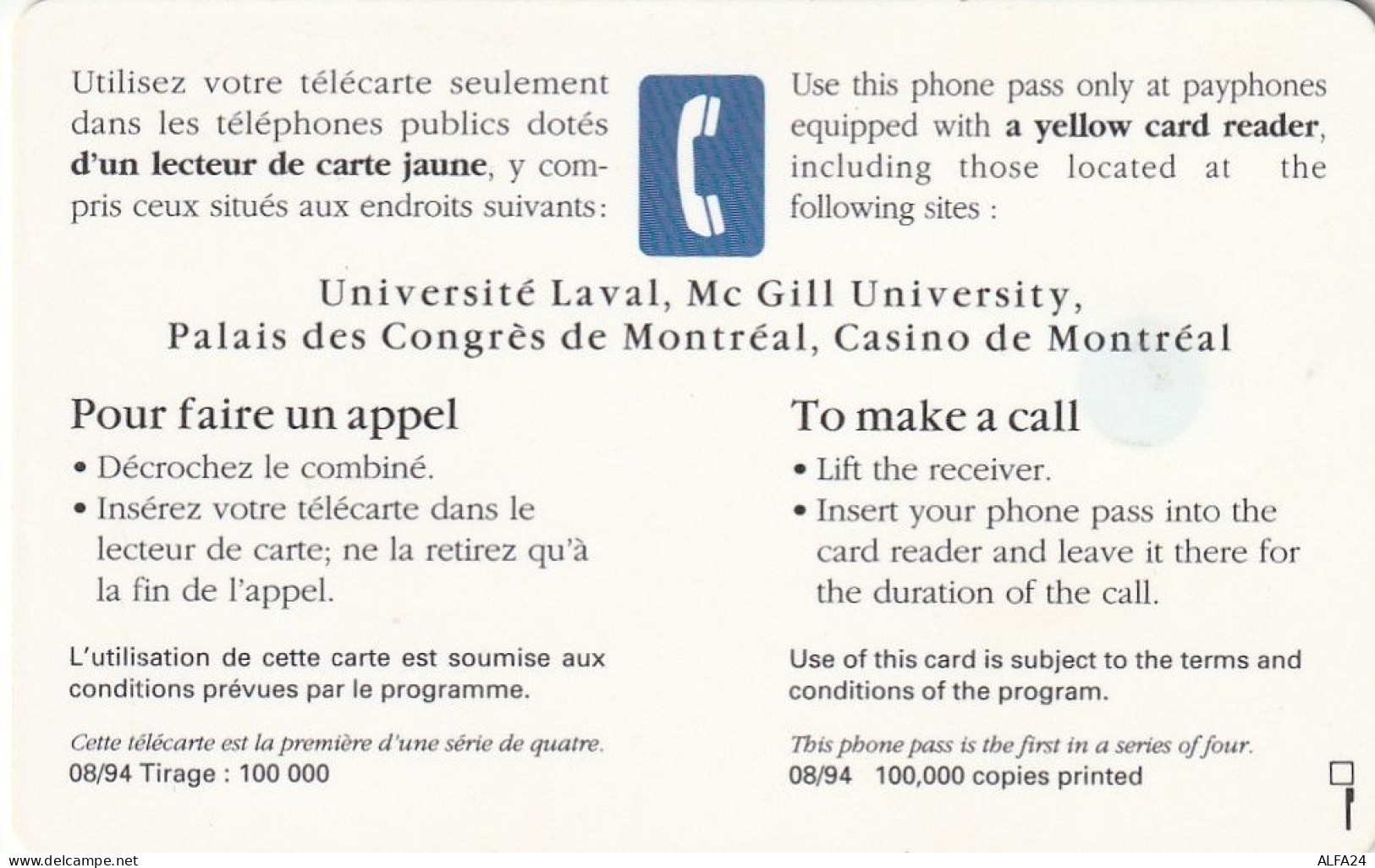 PHONE CARD CANADA  (E77.31.7 - Kanada