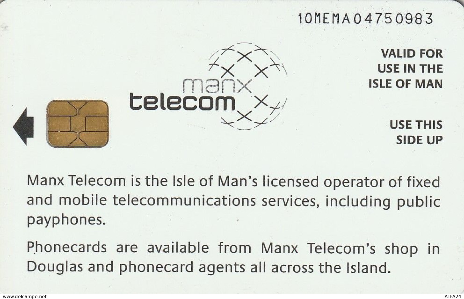 PHONE CARD ISOLA MAN  (E77.27.2 - Man (Eiland)