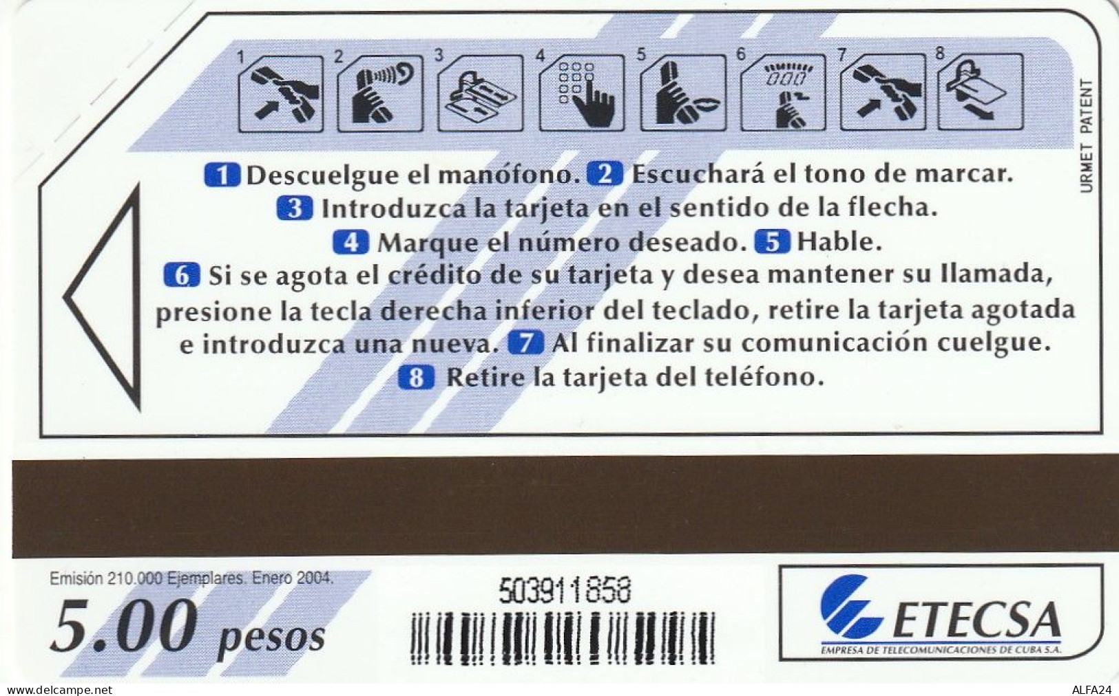 PHONE CARD CUBA URMET NEW (E77.23.6 - Kuba