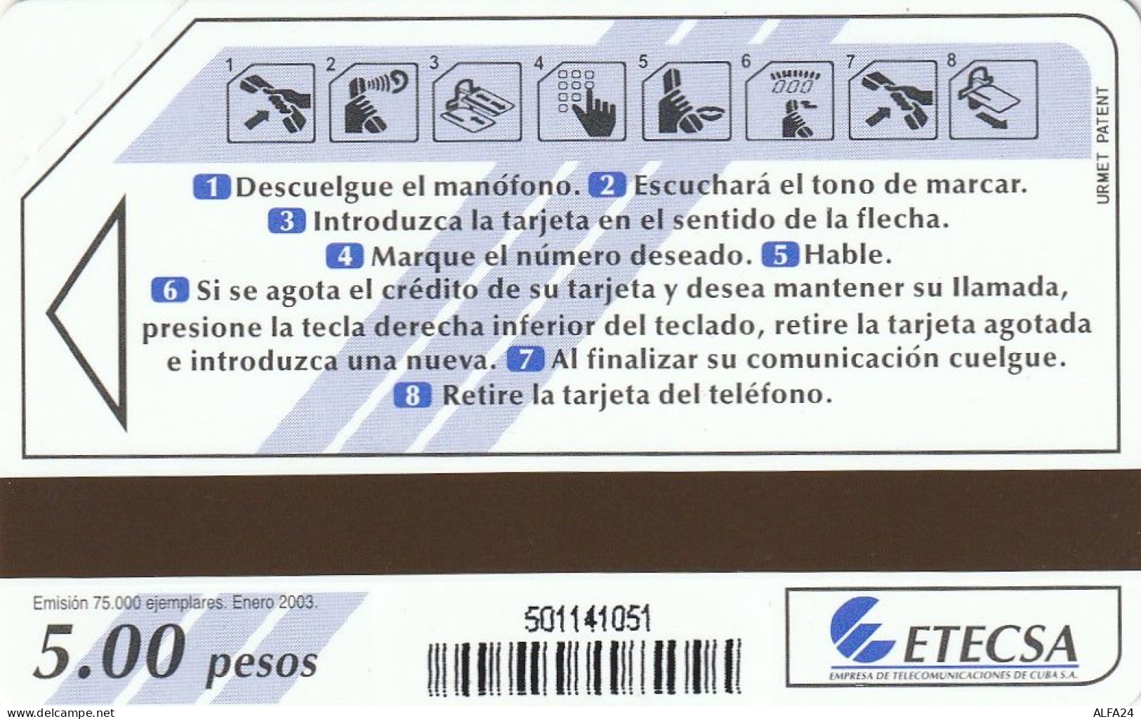 PHONE CARD CUBA URMET NEW (E77.20.1 - Kuba