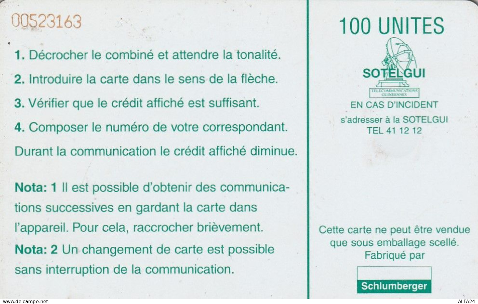 PHONE CARD GUINEA  (E77.11.8 - Guinea