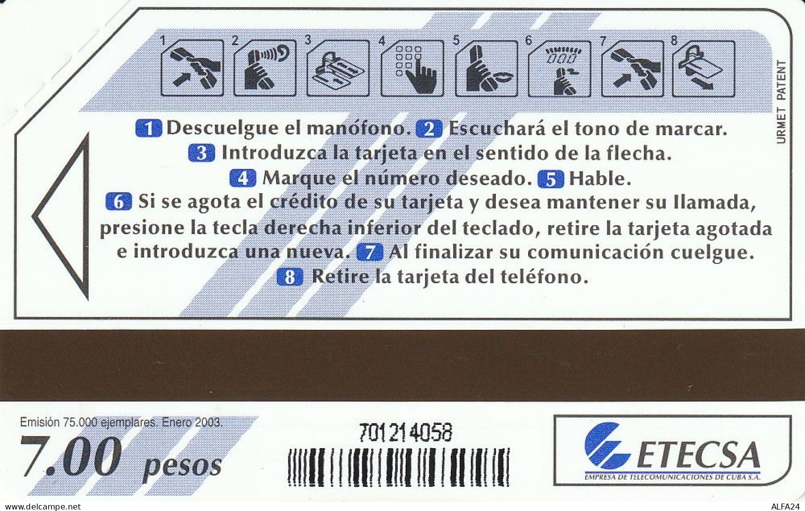 PHONE CARD CUBA URMET NEW (E77.6.2 - Cuba