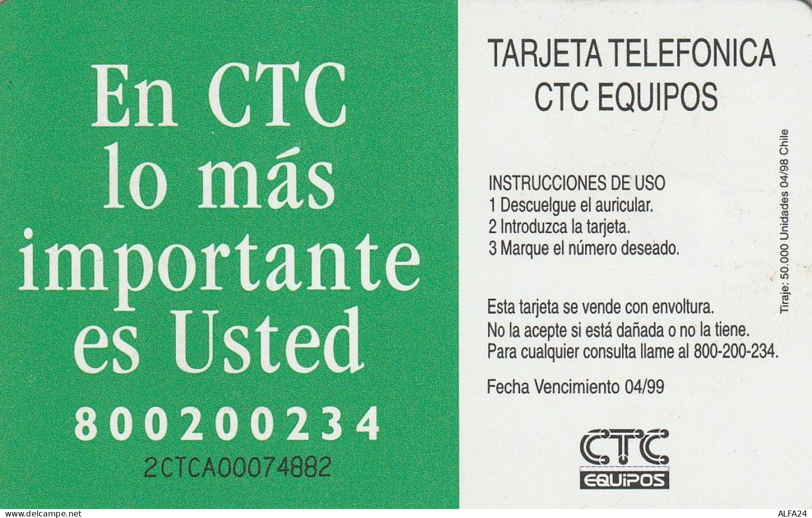 PHONE CARD CILE  (E77.6.3 - Chile