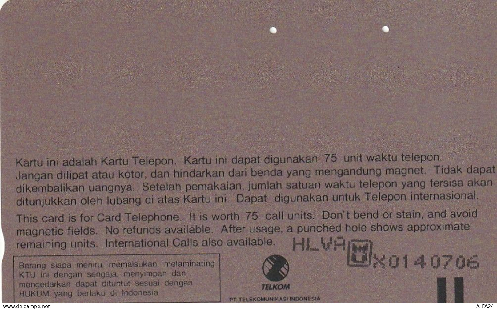 PHONE CARD INDONESIA  (E74.12.8 - Indonésie