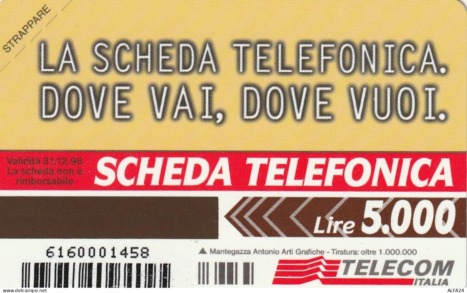 PHONE CARD ITALIA PROTOTIPO  (USP.6.4 - Tests & Service