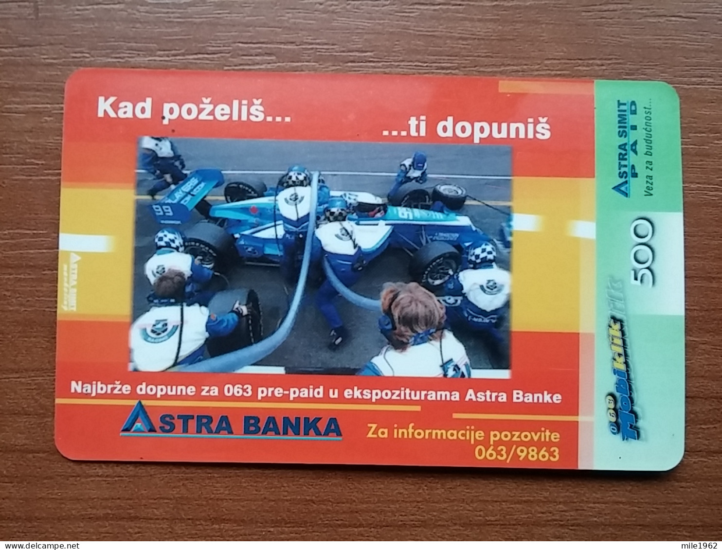 T-396 - YUGOSLAVIA, TELECARD, PHONECARD, FORMULA 1 - Jugoslawien