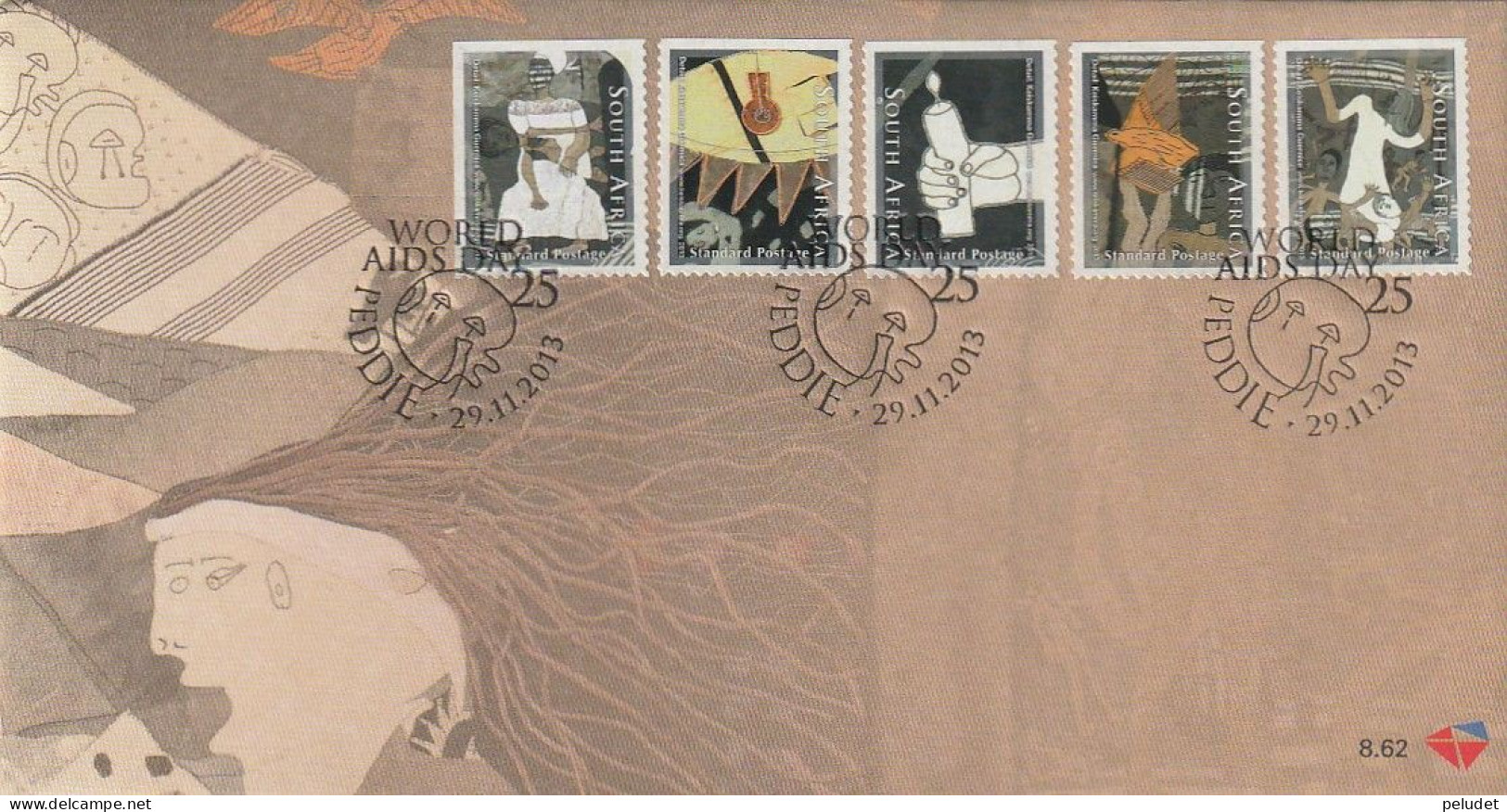 South Africa, 2013, World AIDS Day, FDC, Stamps On The Top Of The Booklet - FDC