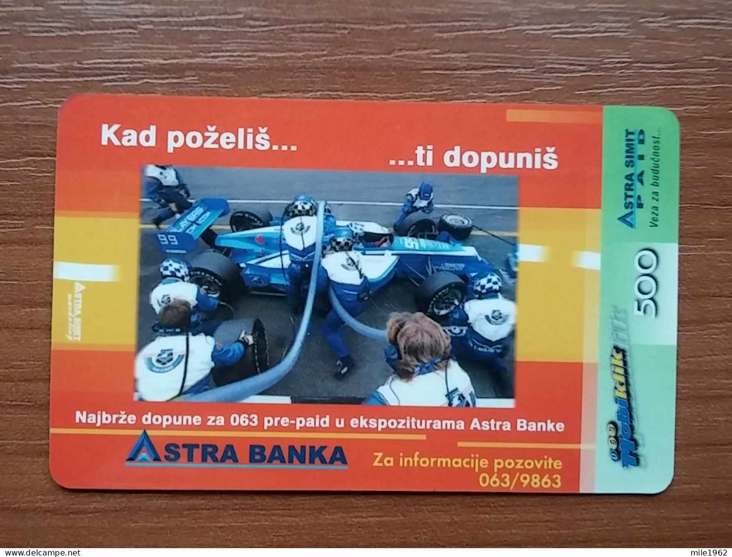 T-397 - YUGOSLAVIA, TELECARD, PHONECARD, FORMULA 1 - Jugoslavia