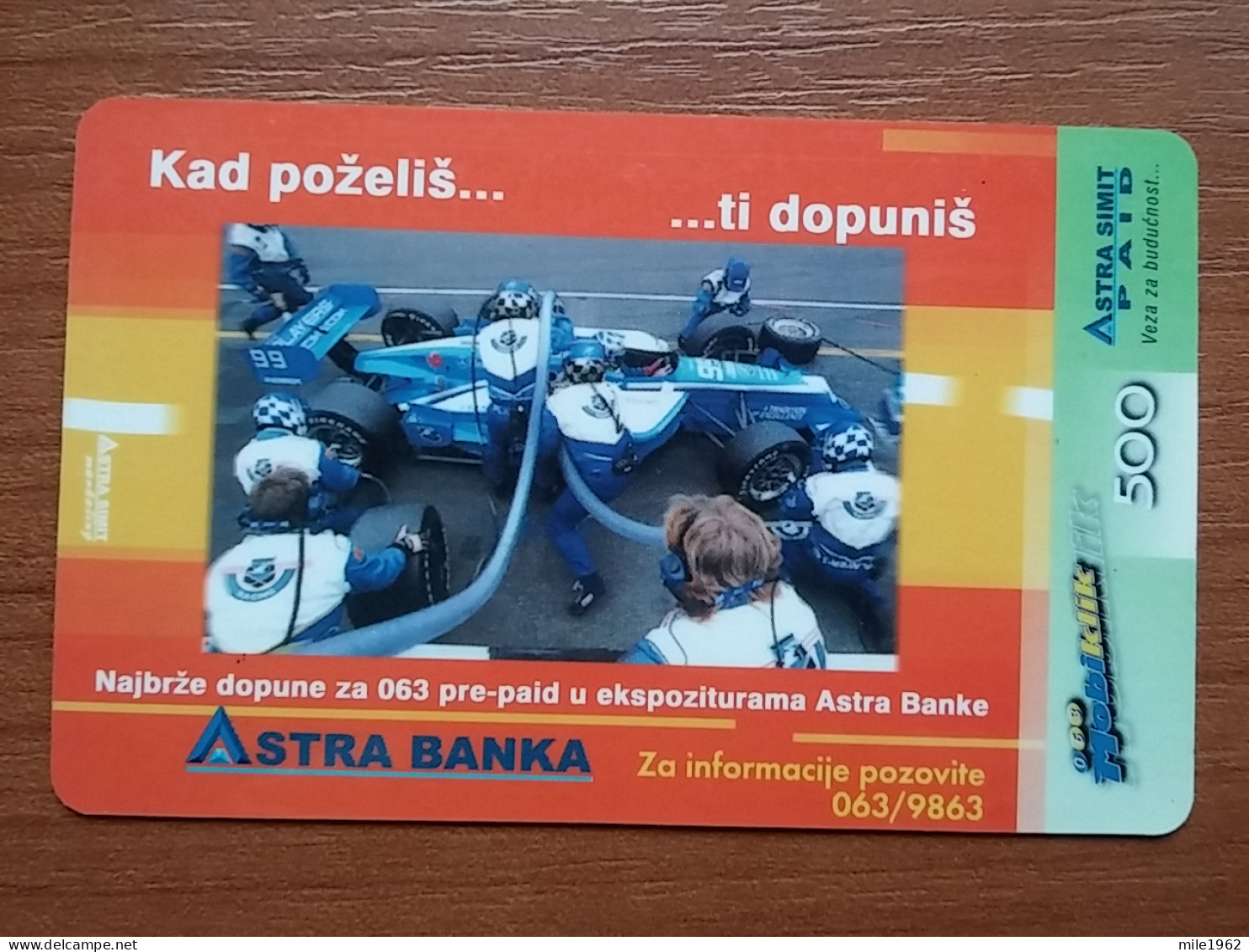 T-397 - YUGOSLAVIA, TELECARD, PHONECARD, FORMULA 1 - Yugoslavia