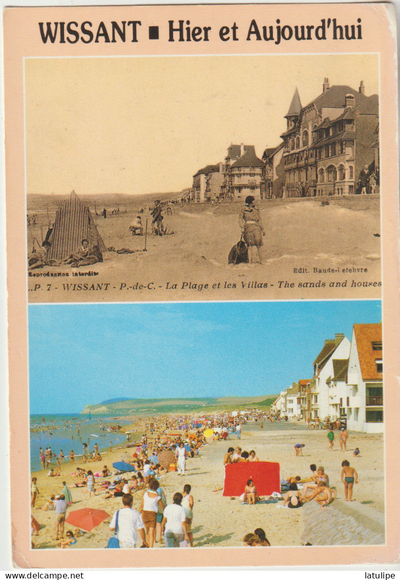 Wissant  62 G  F  Carte NON Circulée_Hier Et Aujourd'hui  La Plage Et Les Villas - Wissant