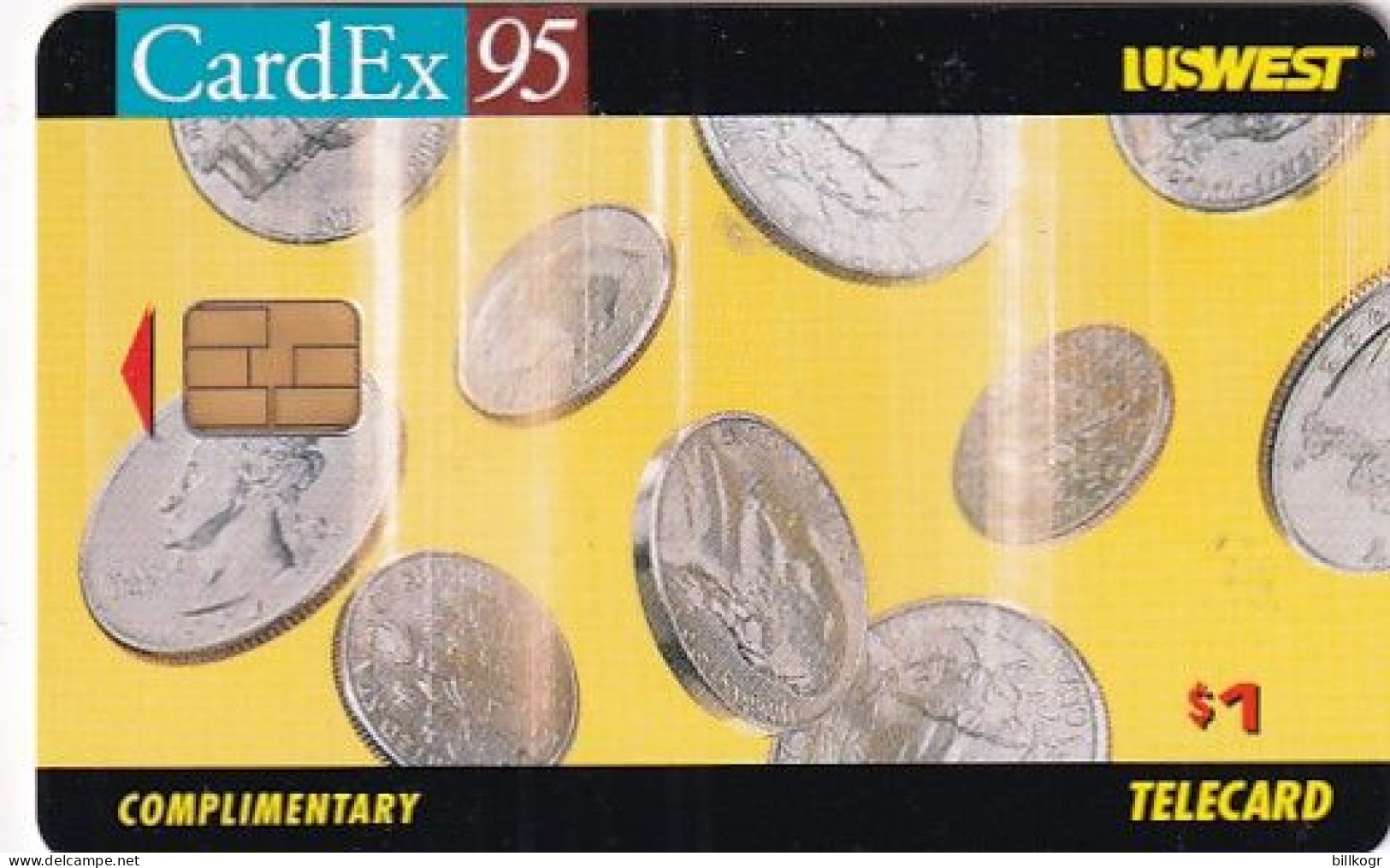USA - CardEx 95 Maastricht, US WEST Complimentary Telecard, Tirage 1000, 09/95, Mint - [2] Chip Cards