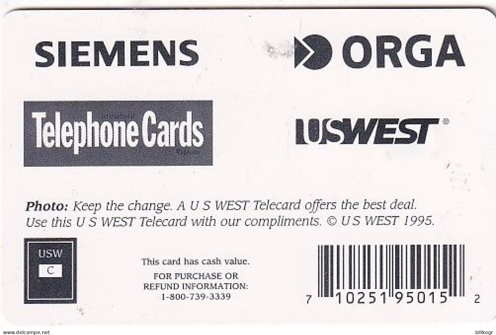 USA - CardEx 95 Maastricht, US WEST Complimentary Telecard, Tirage 1000, 09/95, Mint - [2] Chipkarten