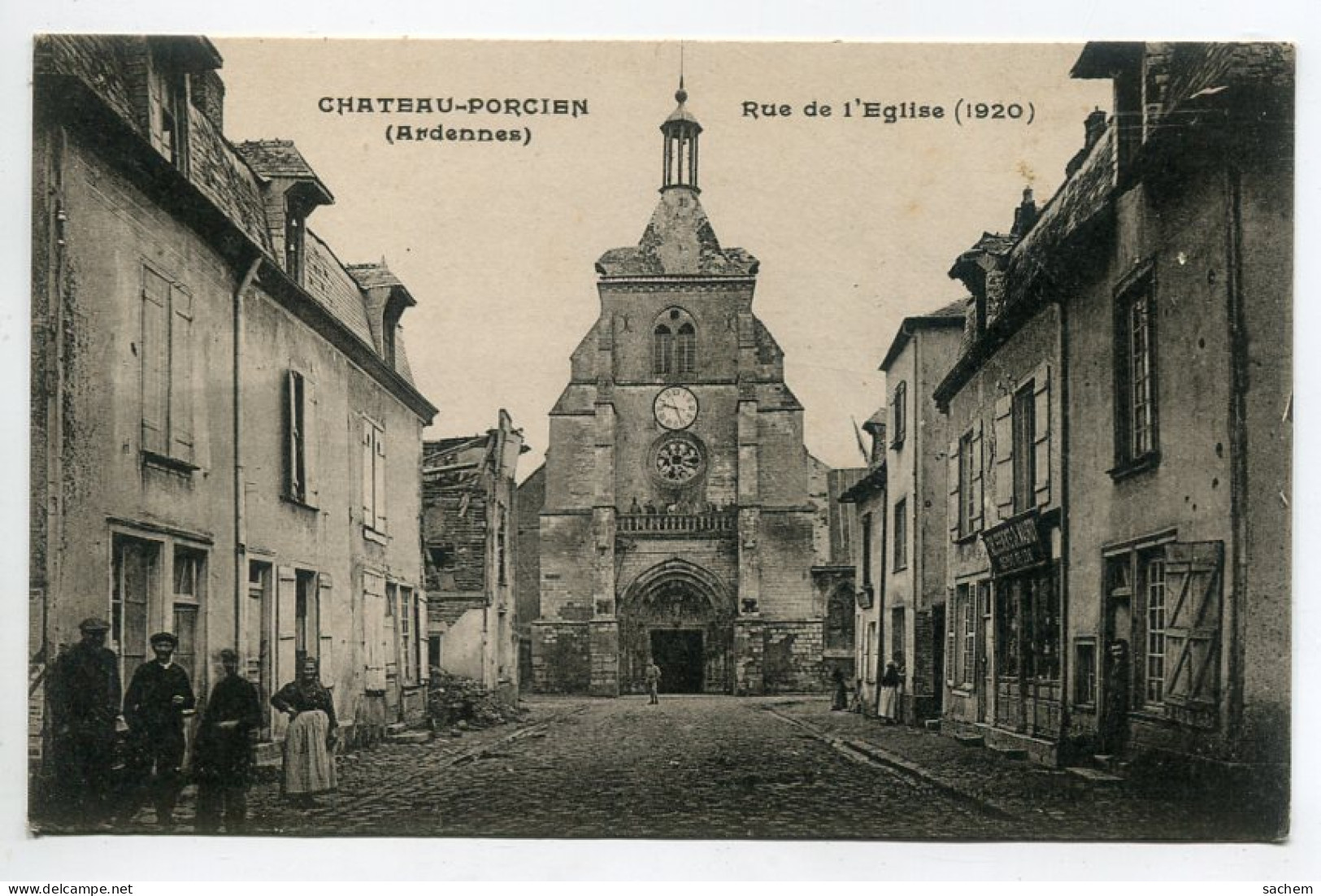 08 CHATEAU PORCIEN  Villageois Rue De L'Eglise 1920    D05 2023 - Chateau Porcien