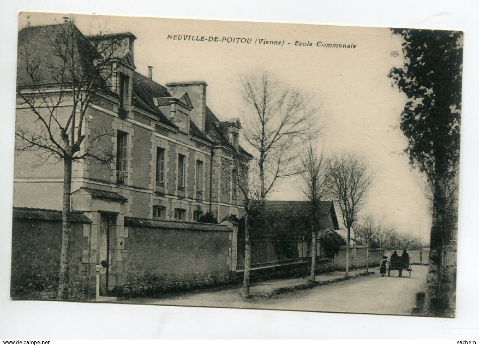 86 NEUVILLE De En POITOU Ecole Communale Du Village Charette Route écrite Par La Jeune Henriette Voir Dos  D05 2023 - Neuville En Poitou