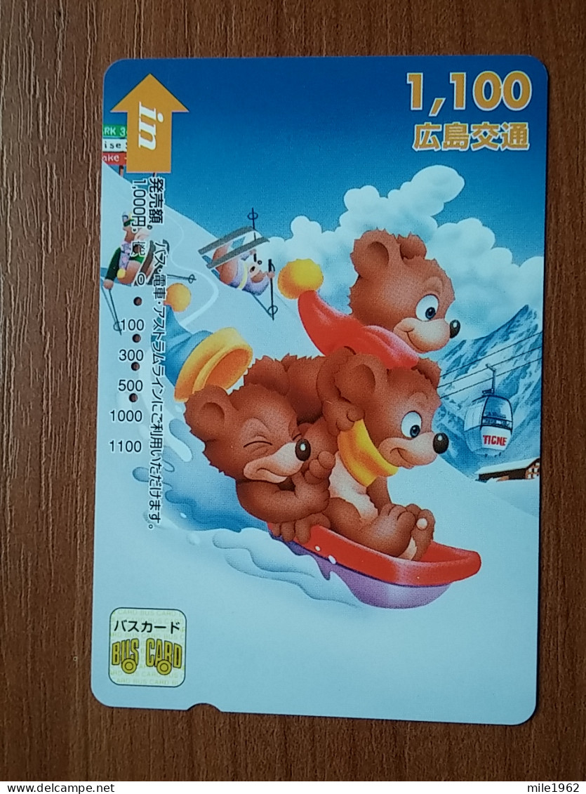 T-404 - JAPAN, Japon, Nipon, Carte Prepayee, Prepaid Card, Animal, Bear, Ours - Altri & Non Classificati