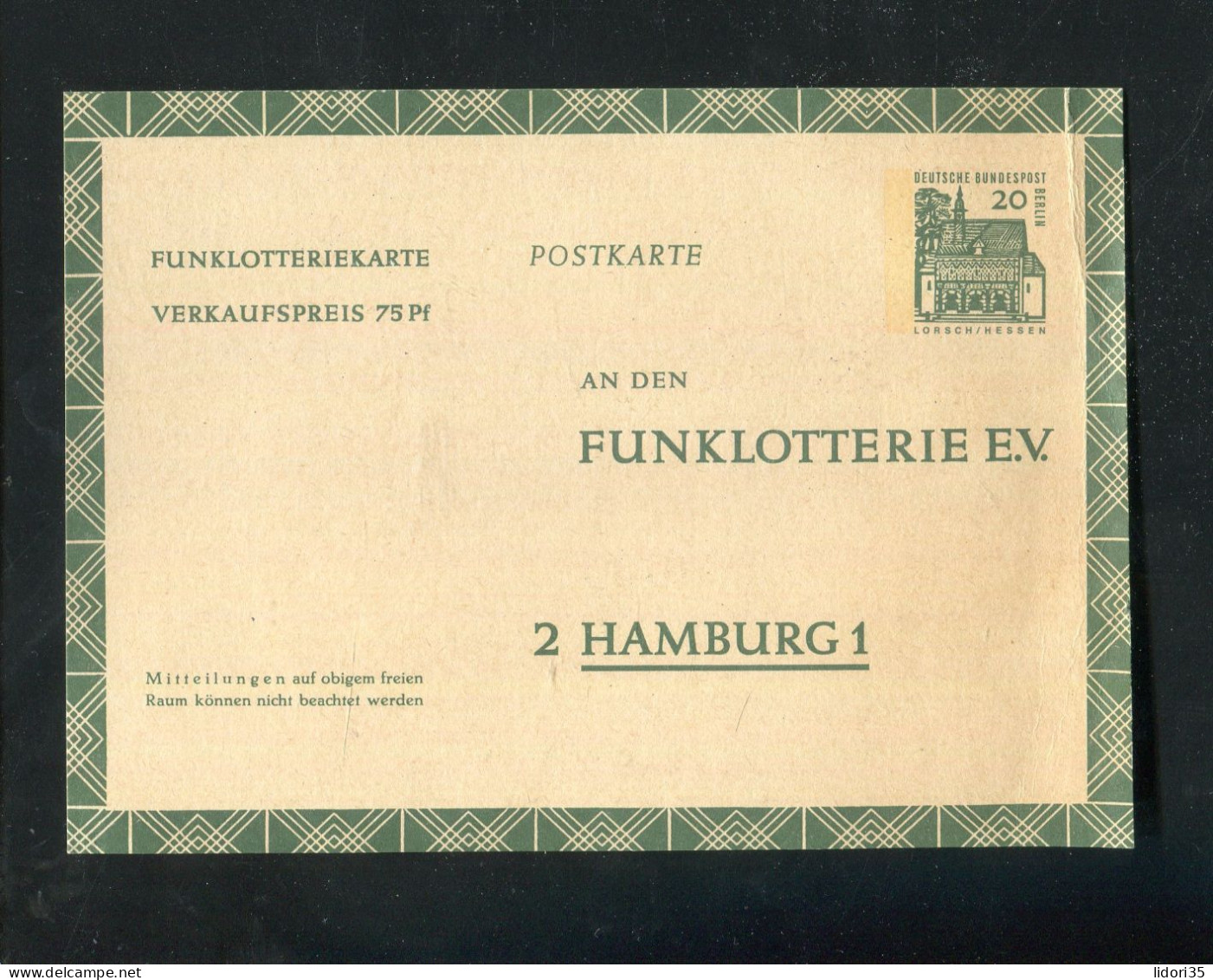 "BERLIN" 1966, Funklotterie-Postkarte Mi. FP 8 ** (4946) - Cartoline - Nuovi