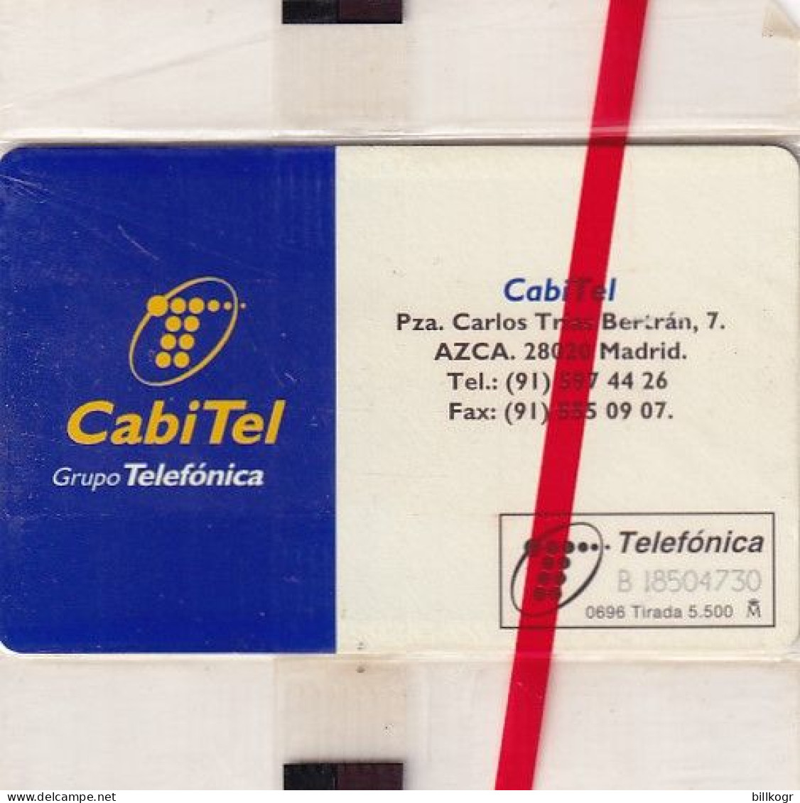 SPAIN - Cabitel Telecard, Tirage 5500, 06/96, Mint - Privé-uitgaven