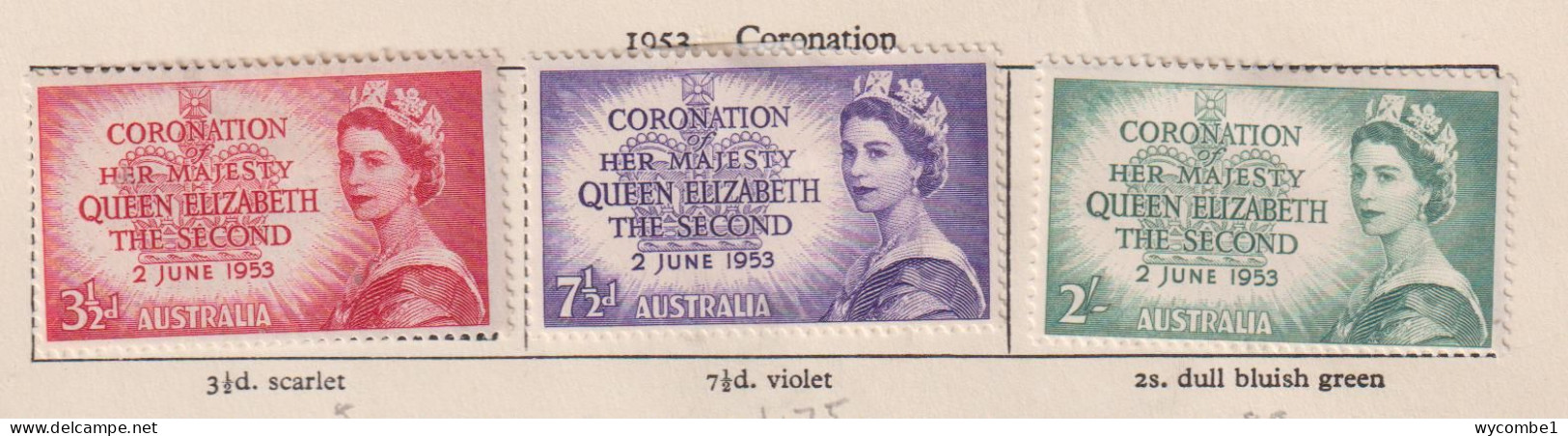 AUSTRALIA  - 1953 Coronation Set Hinged Mint - Neufs