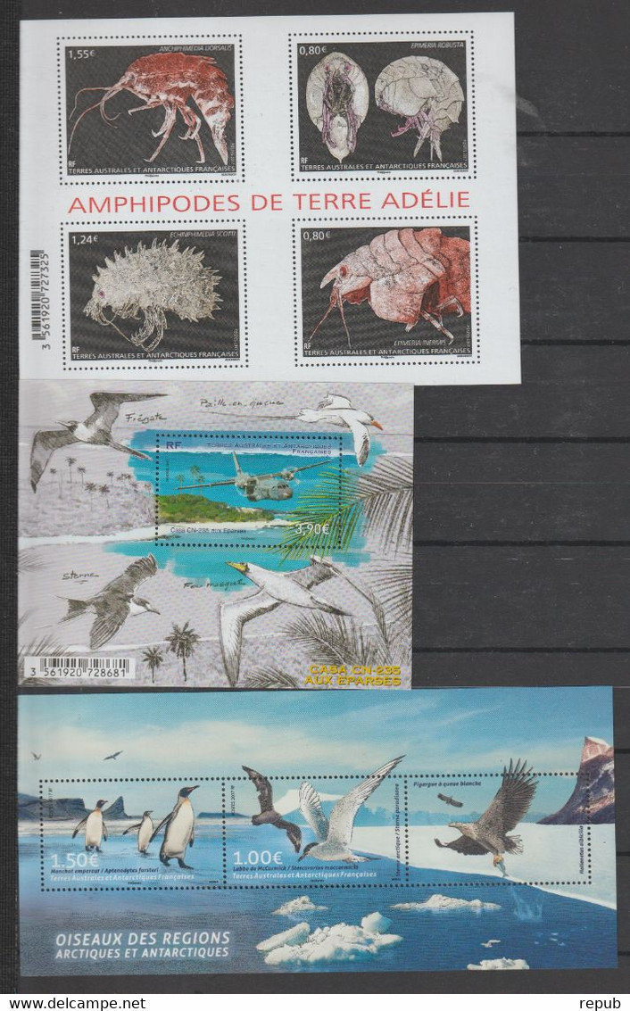 TAAF Année Complète 2017 Sans Carnet De Voyage 795 à 823 Et 840 à 844 ** MNH - Annate Complete