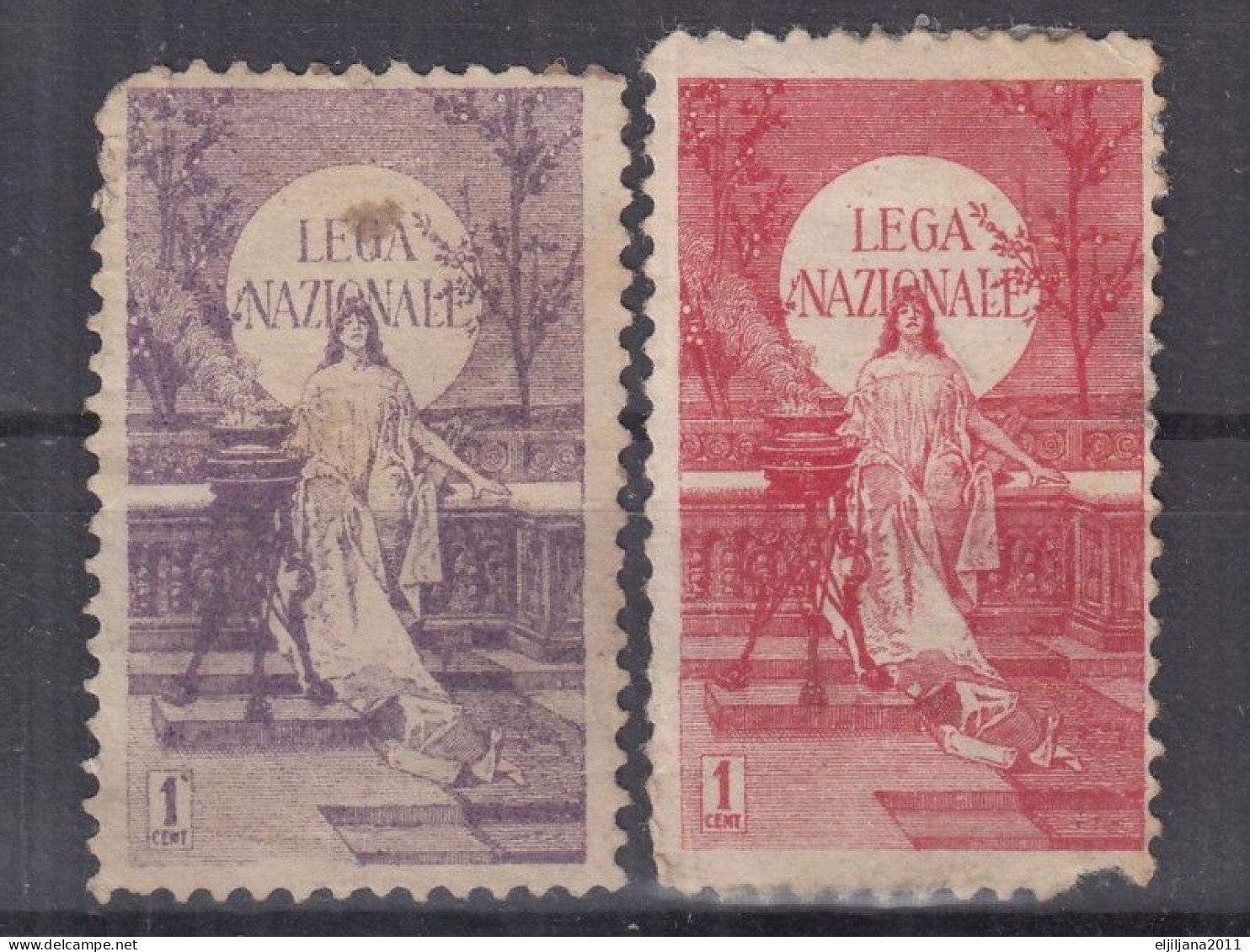 Italy 1910 ⁕ Lega Nazionale 1 Cent Erinnofili ⁕ 2v Cinderella - Erinnophilie