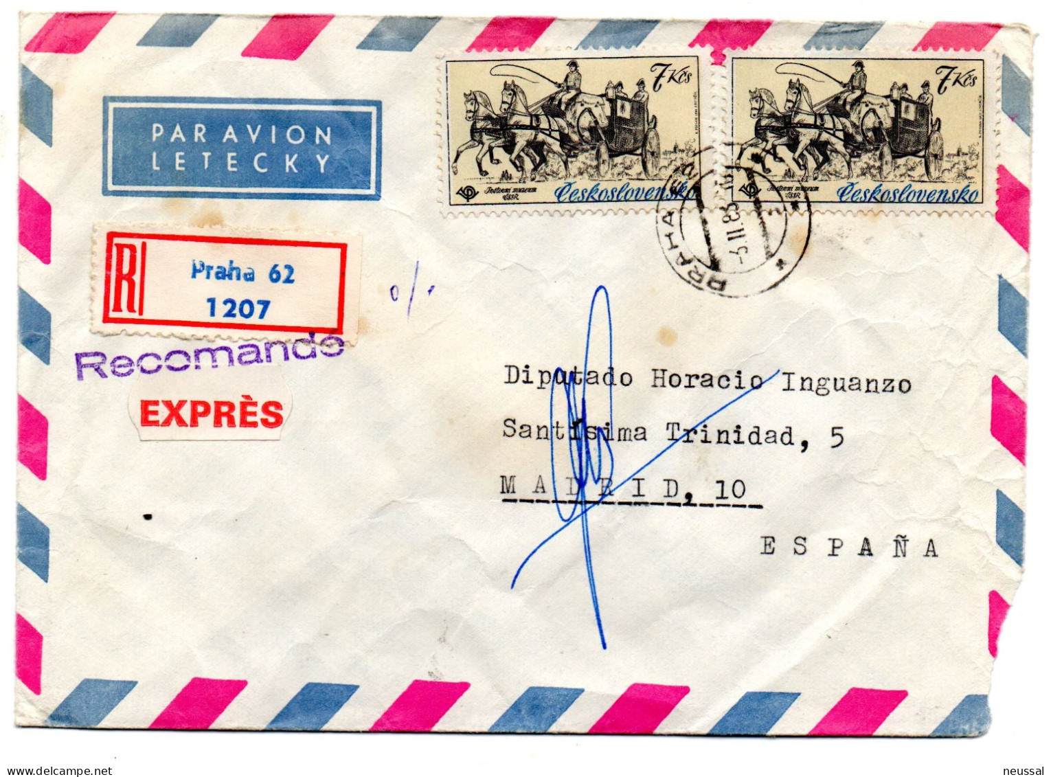 Carta Certificada De Checoslovaquia 1983 - Covers & Documents