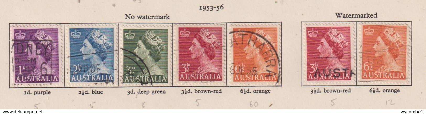 AUSTRALIA  - 1953-56 Elizabeth II Set Used As Scan - Gebraucht