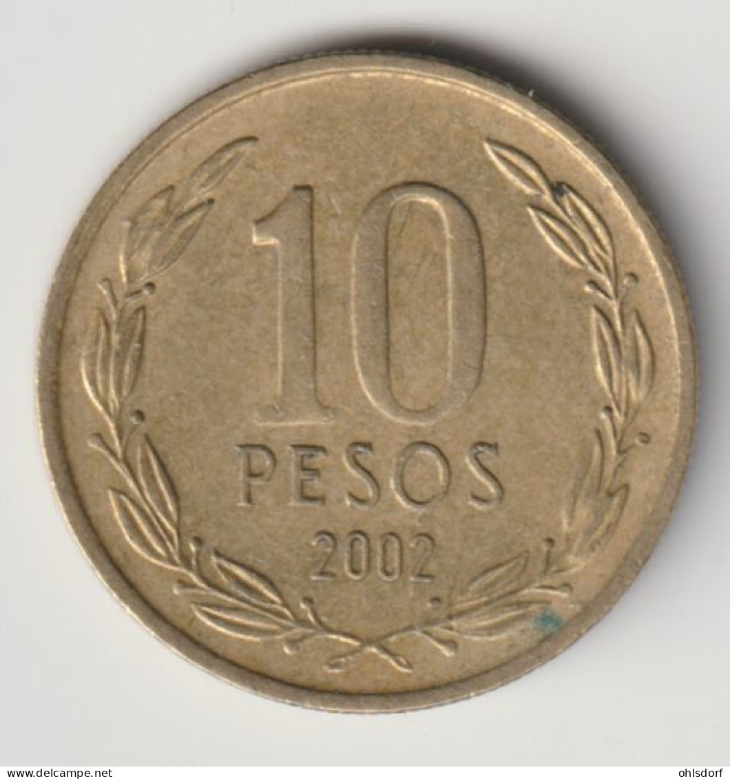 CHILE 2002: 10 Pesos, KM 228 - Chile