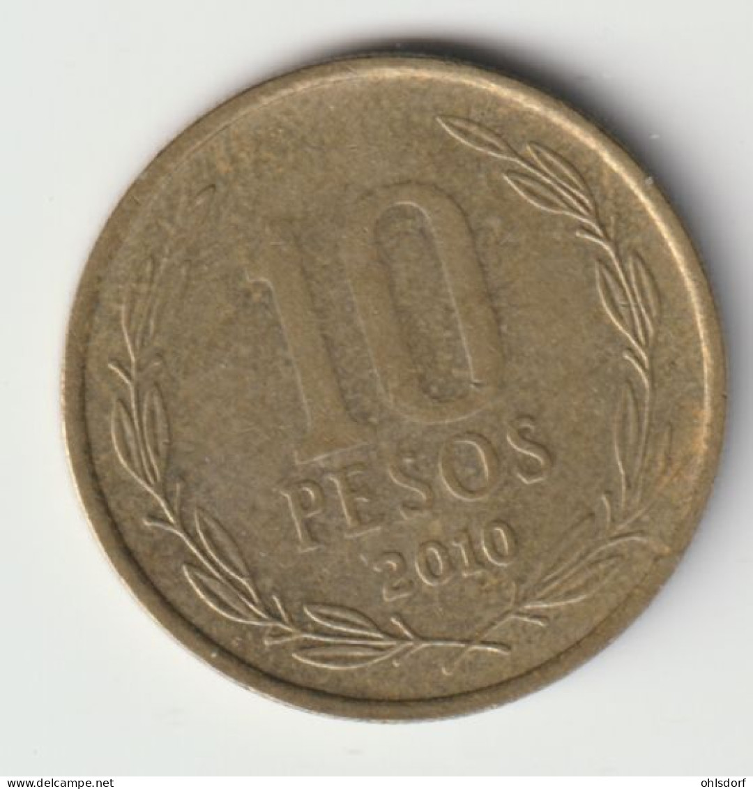 CHILE 2010: 10 Pesos, KM 228 - Chile