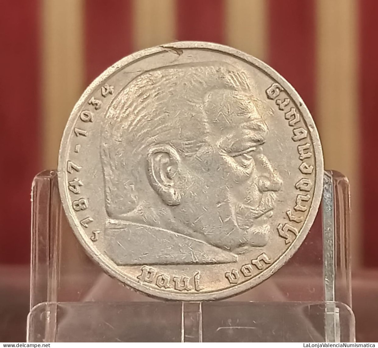 Alemania Nazi Germany 5 Reichsmark Paul Von Hindenburg 1938 J Hamburgische Münze Km 94 Plata - Other & Unclassified